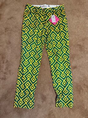 Royal & Awesome “Amazeballs” print golf pant size 36 x 34 NWT